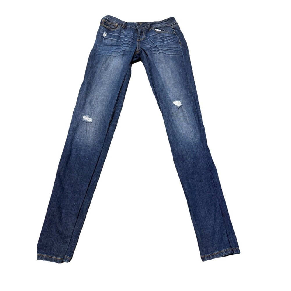 Victoria Secret VS Hipster Size 6 Long Distressed Medium Wash